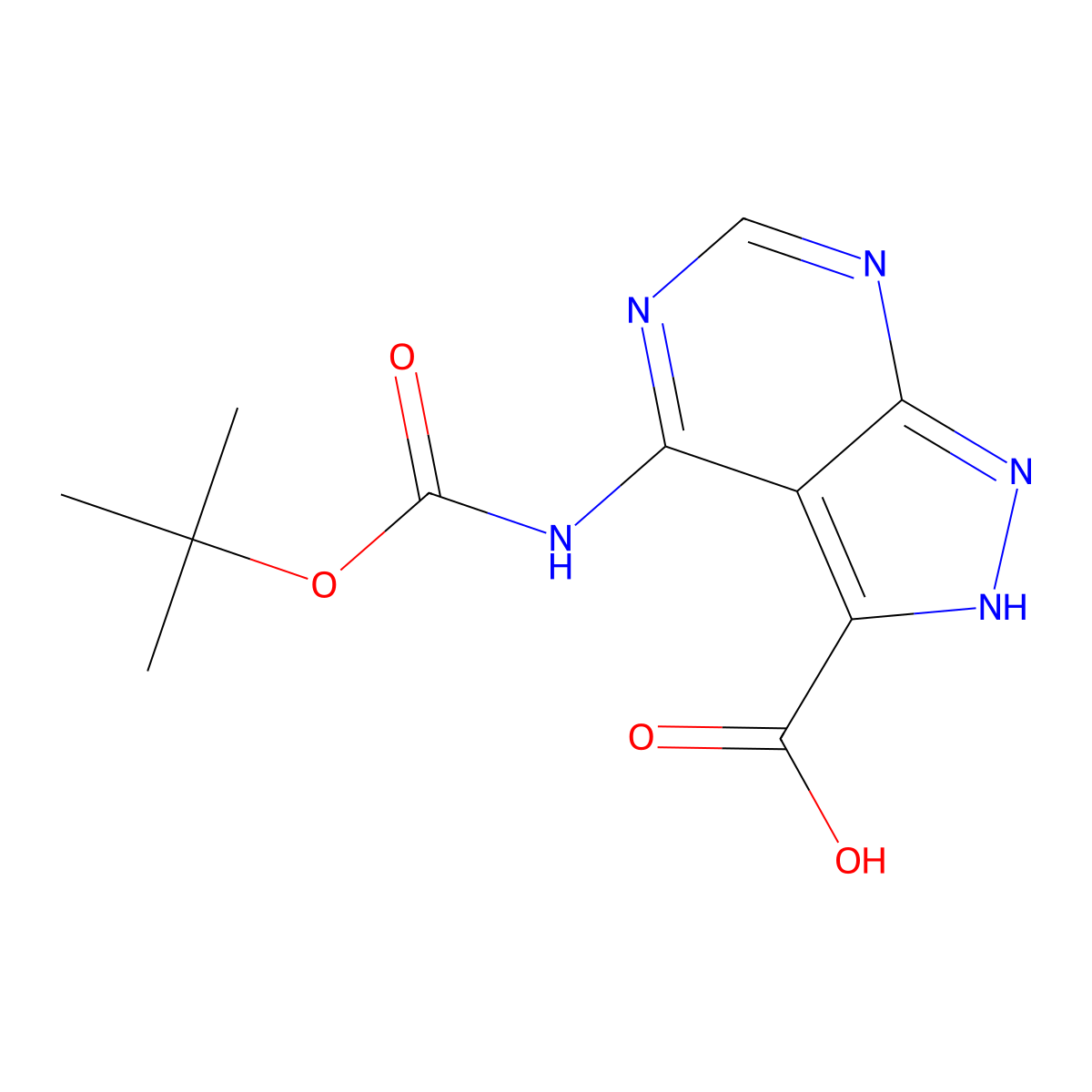 4-{[(tert-butoxy)carbonyl]amino}-1H-pyrazolo[3,4-d]pyrimidine-3-carboxylic acid molecular structure, CAS 2764017-98-1