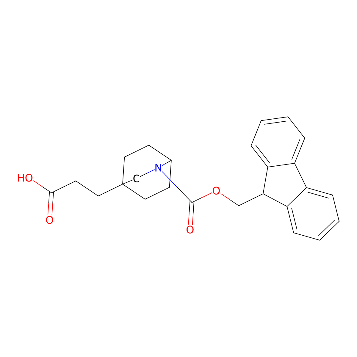 3-(2-{[(9H-fluoren-9-yl)methoxy]carbonyl}-2-azabicyclo[2.2.2]octan-4-yl)propanoic acid molecular structure, CAS 2764018-01-9