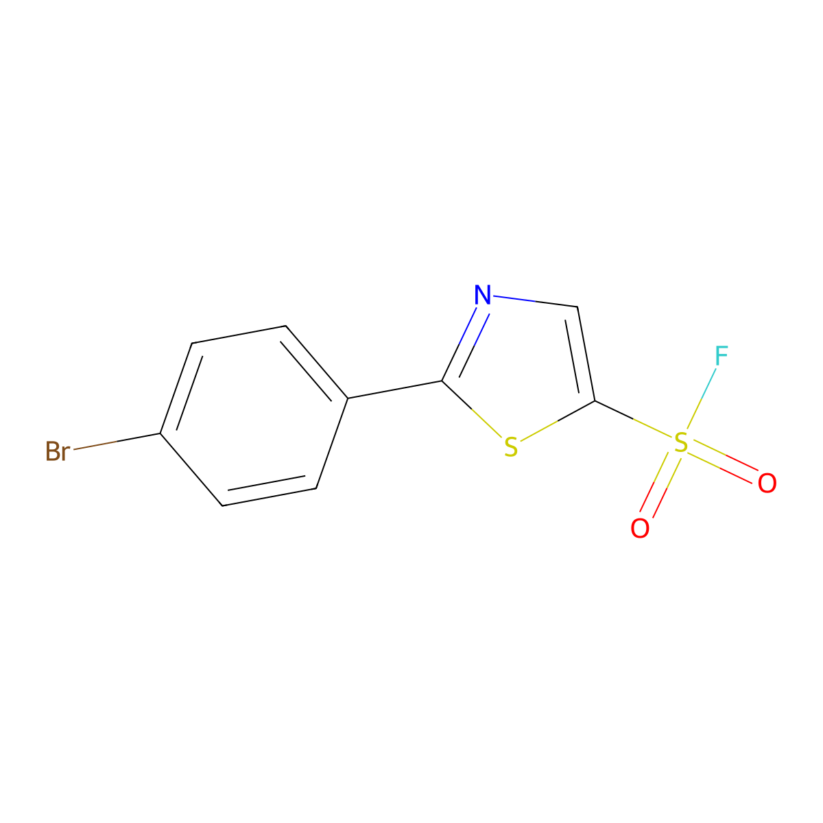 2-(4-Bromophenyl)-1,3-thiazole-5-sulfonyl fluoride molecular structure, CAS 2764018-04-2