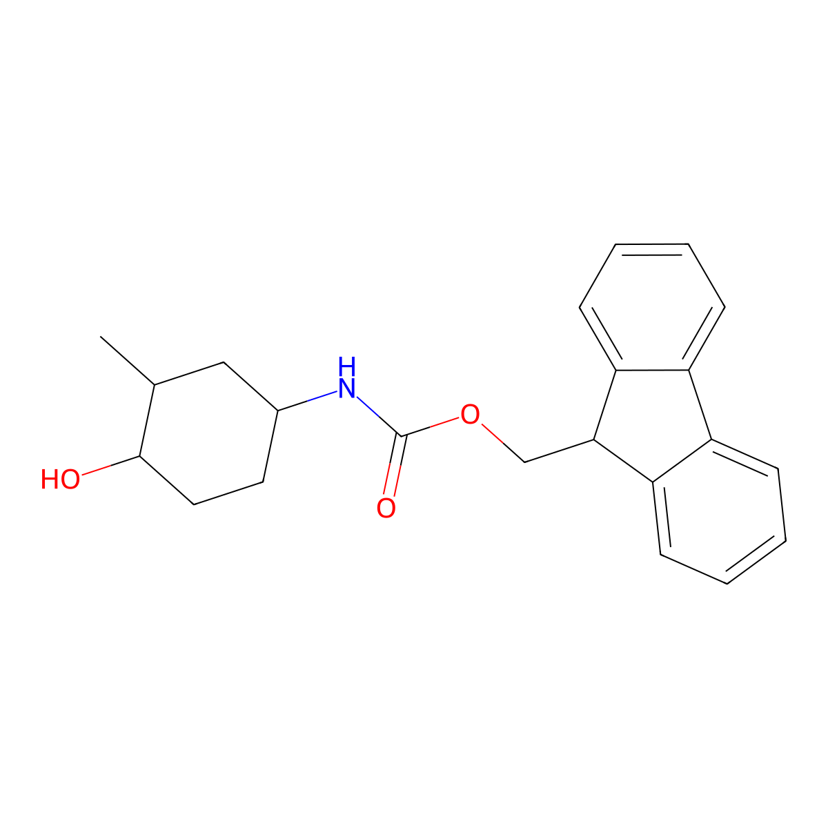 (9H-fluoren-9-yl)methyl N-(4-hydroxy-3-methylcyclohexyl)carbamate molecular structure, CAS 2764018-10-0