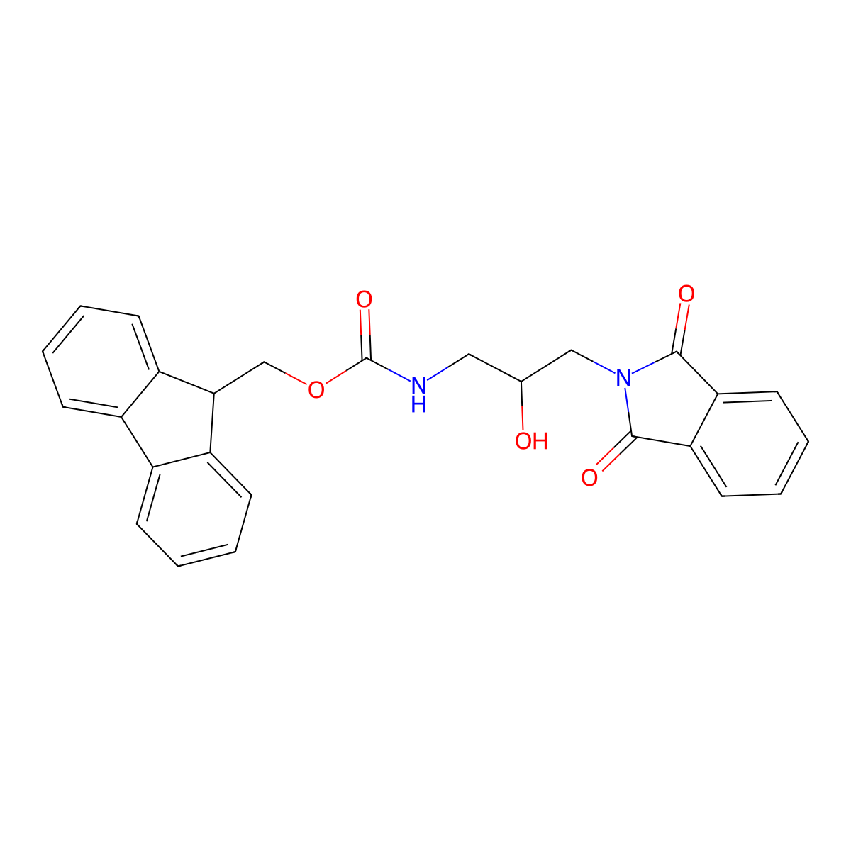 (9H-fluoren-9-yl)methyl N-[3-(1,3-dioxo-2,3-dihydro-1H-isoindol-2-yl)-2-hydroxypropyl]carbamate molecular structure, CAS 2764018-16-6