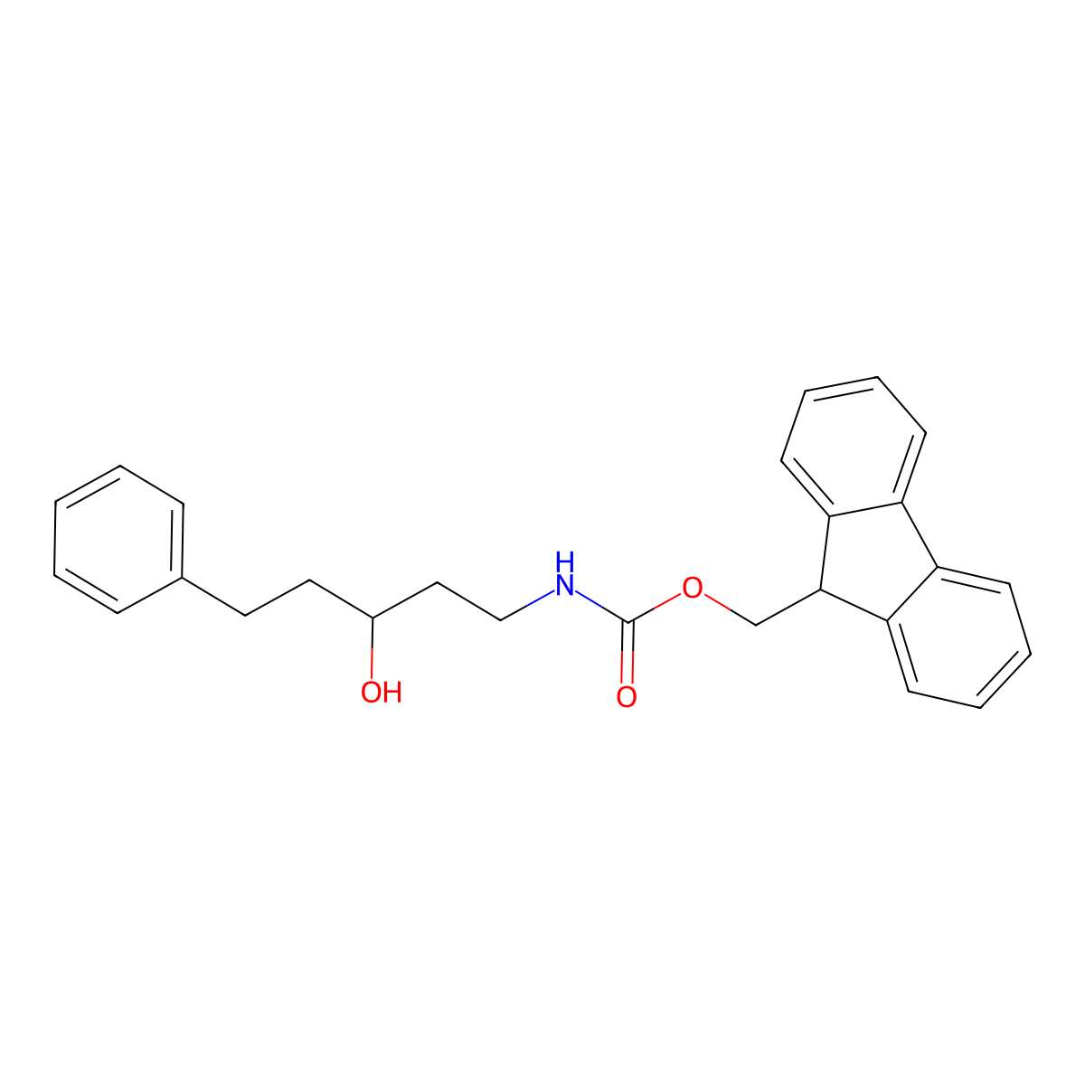 (9H-fluoren-9-yl)methyl N-(3-hydroxy-5-phenylpentyl)carbamate molecular structure, CAS 2764018-21-3