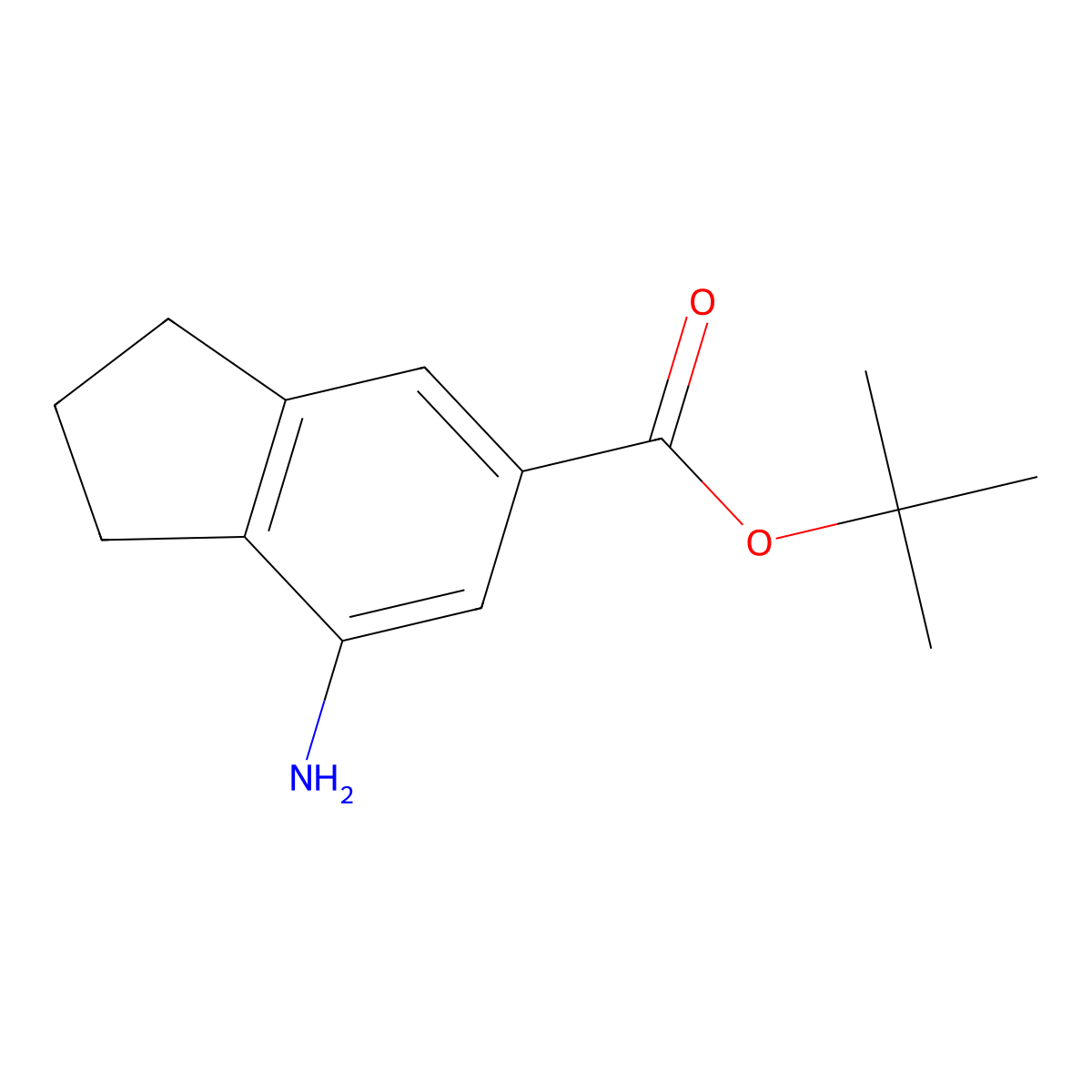 tert-butyl 7-amino-2,3-dihydro-1H-indene-5-carboxylate molecular structure, CAS 2764018-28-0