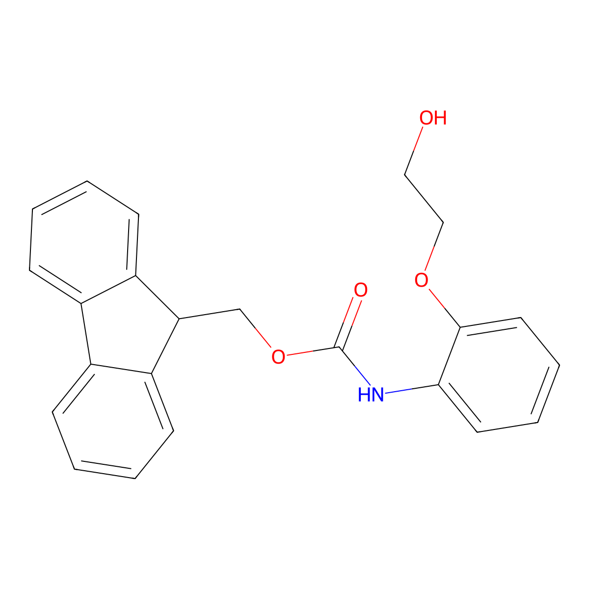 (9H-fluoren-9-yl)methyl N-[2-(2-hydroxyethoxy)phenyl]carbamate molecular structure, CAS 2764018-45-1