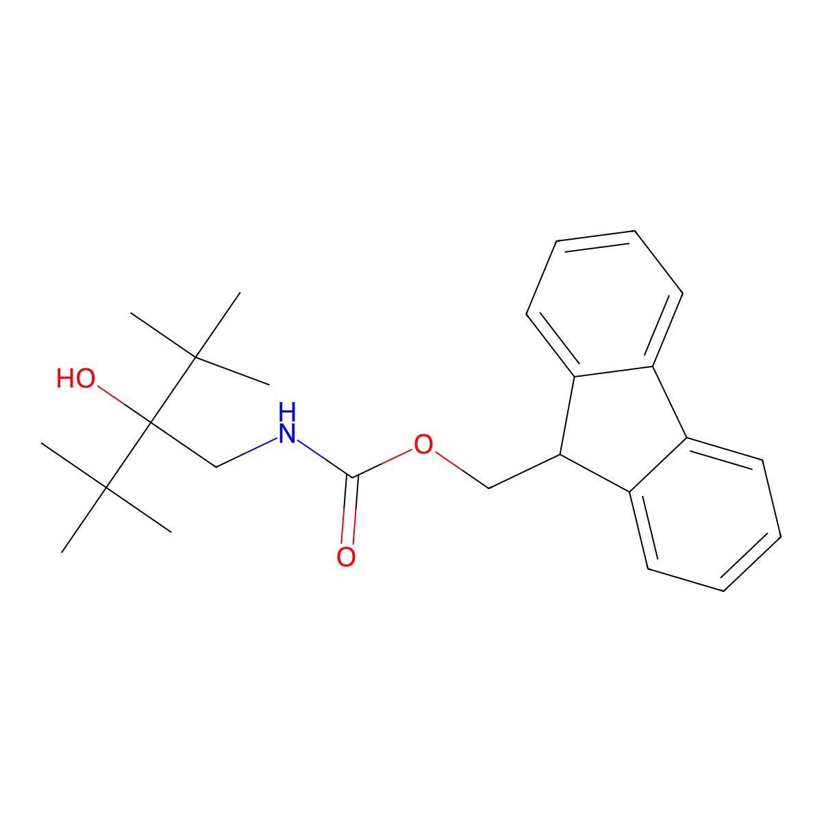 (9H-fluoren-9-yl)methyl N-(2-tert-butyl-2-hydroxy-3,3-dimethylbutyl)carbamate molecular structure, CAS 2764018-50-8