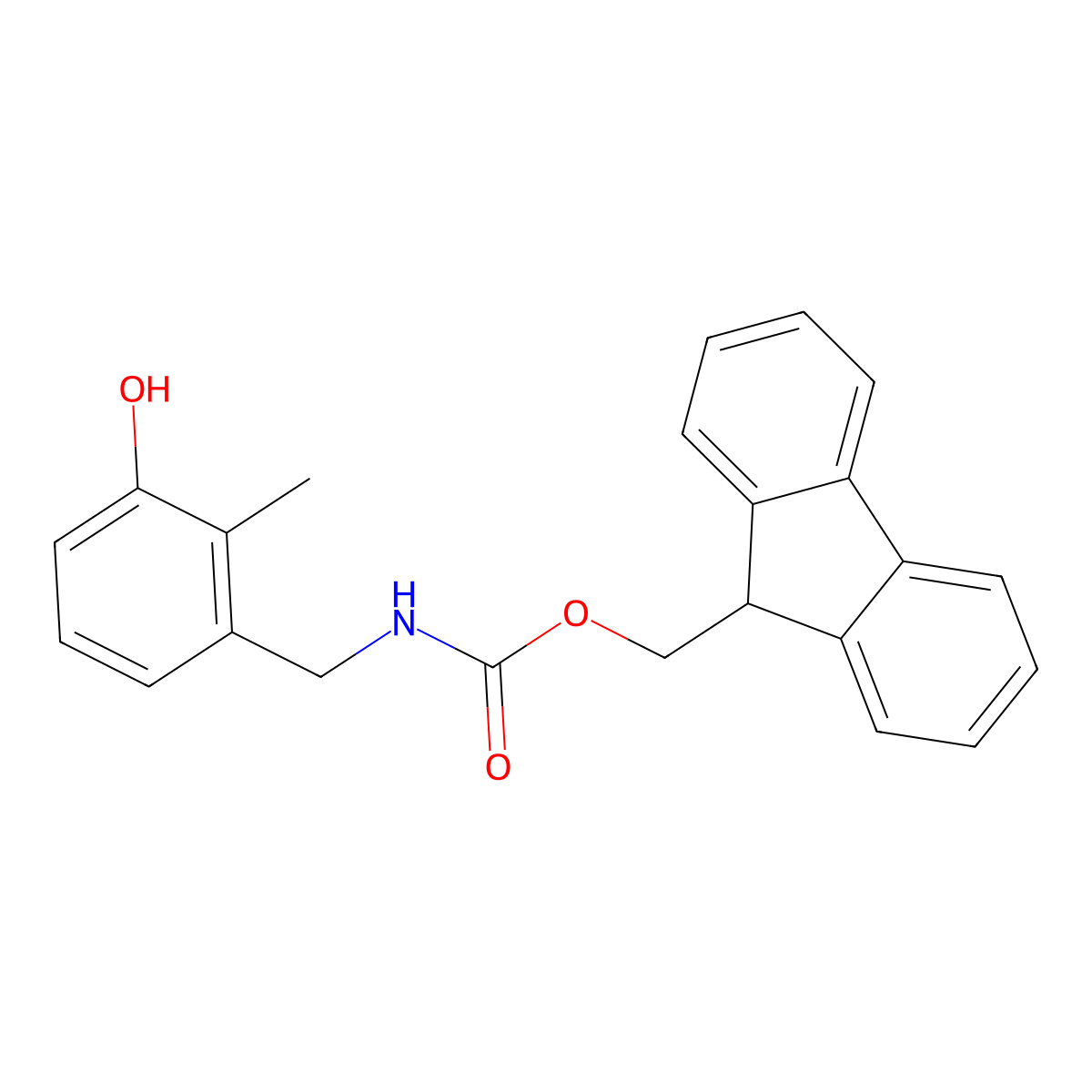(9H-fluoren-9-yl)methyl N-[(3-hydroxy-2-methylphenyl)methyl]carbamate molecular structure, CAS 2764018-68-8