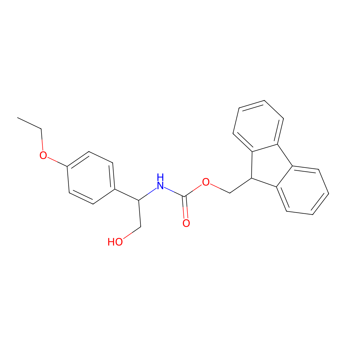 (9H-fluoren-9-yl)methyl N-[1-(4-ethoxyphenyl)-2-hydroxyethyl]carbamate molecular structure, CAS 2764018-69-9