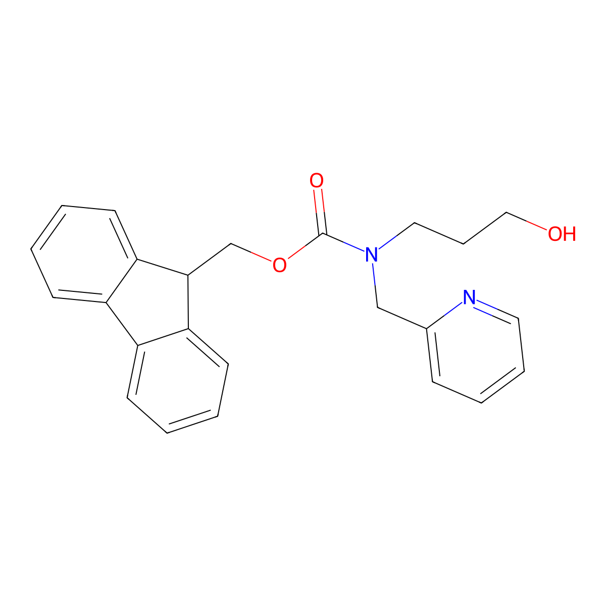 (9H-fluoren-9-yl)methyl N-(3-hydroxypropyl)-N-[(pyridin-2-yl)methyl]carbamate molecular structure, CAS 2764018-82-6