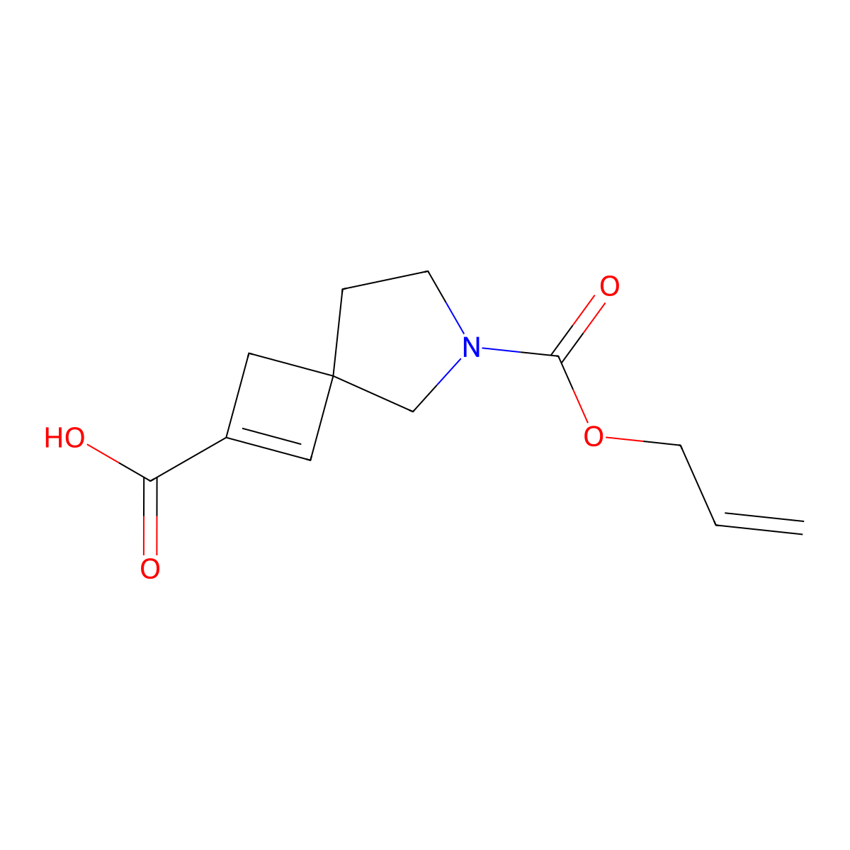 6-[(Prop-2-en-1-yloxy)carbonyl]-6-azaspiro[3.4]oct-1-ene-2-carboxylic acid molecular structure, CAS 2764018-83-7
