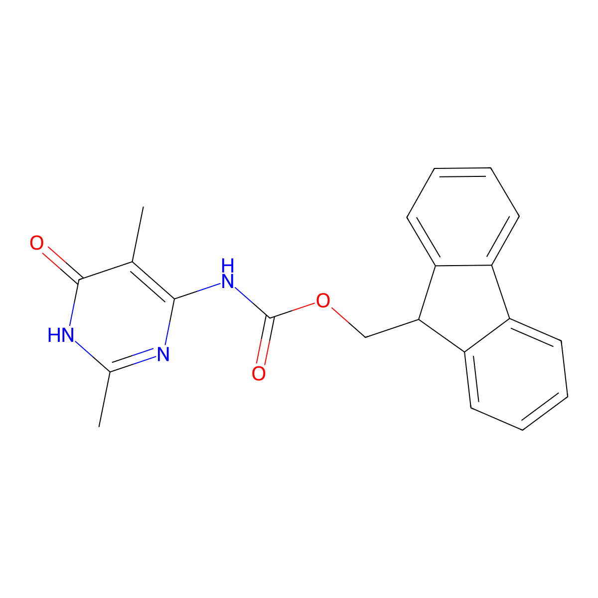 (9H-fluoren-9-yl)methyl N-(6-hydroxy-2,5-dimethylpyrimidin-4-yl)carbamate molecular structure, CAS 2764018-89-3