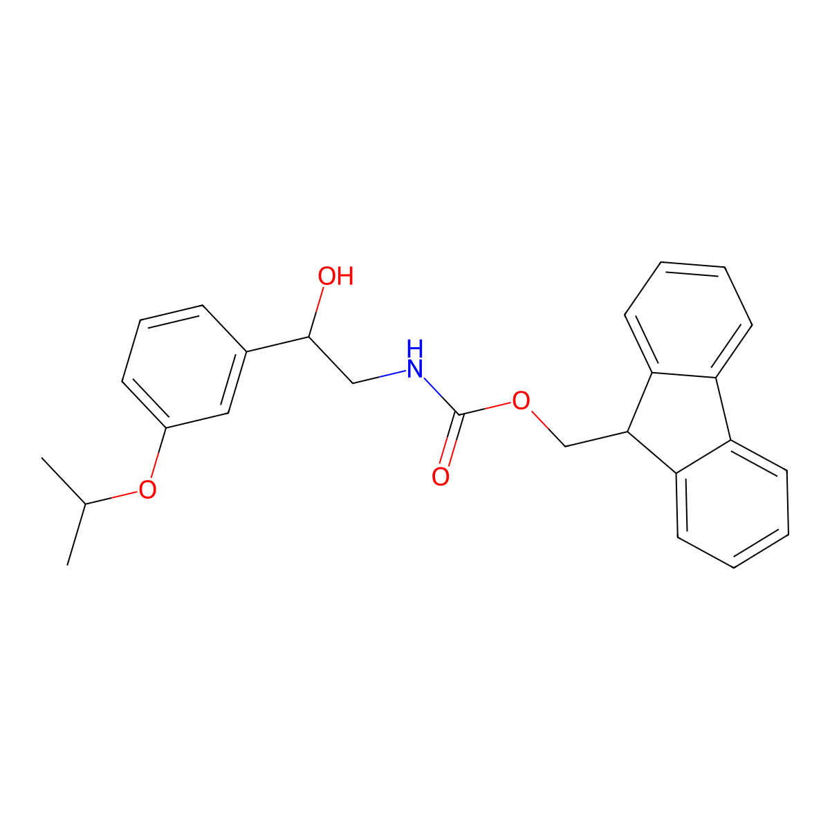 (9H-fluoren-9-yl)methyl N-{2-hydroxy-2-[3-(propan-2-yloxy)phenyl]ethyl}carbamate molecular structure, CAS 2764018-96-2