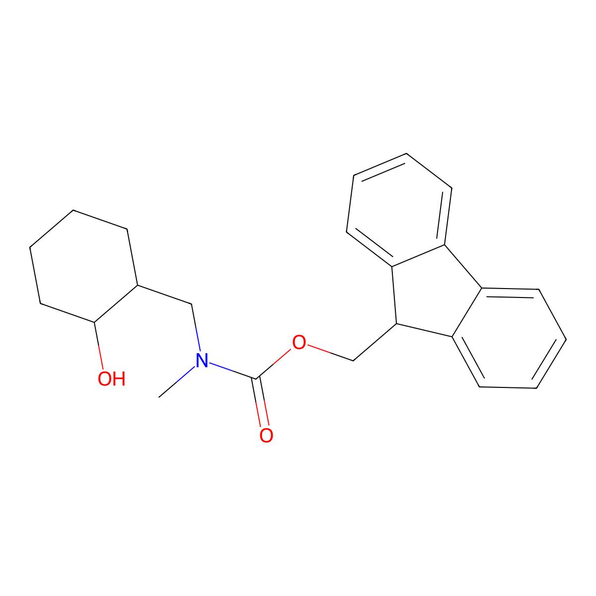 (9H-fluoren-9-yl)methyl N-[(2-hydroxycyclohexyl)methyl]-N-methylcarbamate molecular structure, CAS 2764019-01-2