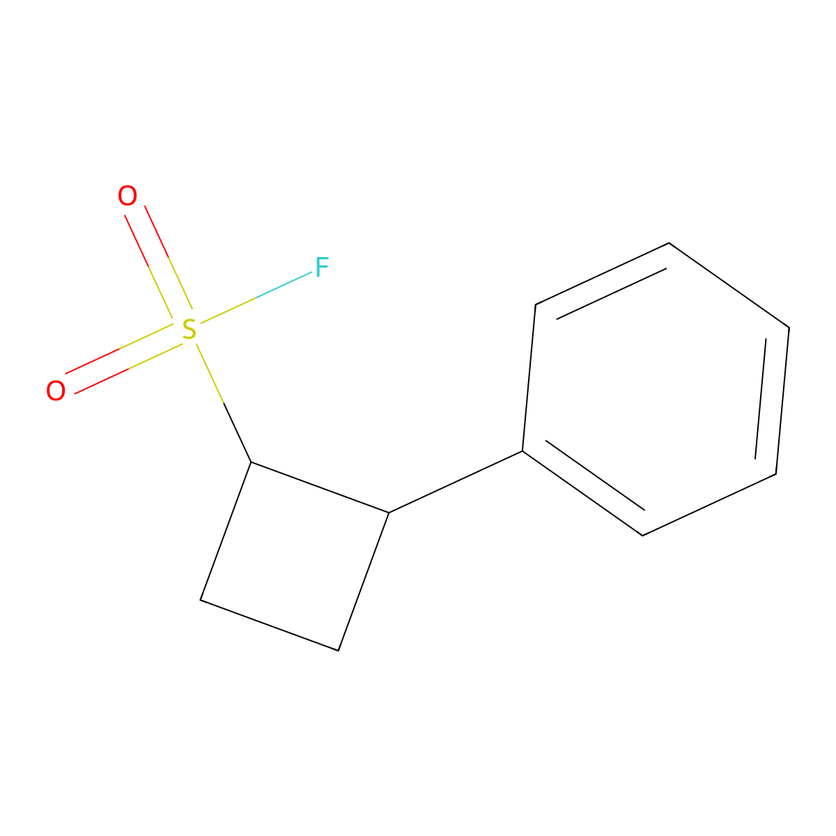 rac-(1R,2S)-2-phenylcyclobutane-1-sulfonyl fluoride molecular structure, CAS 2764019-03-4