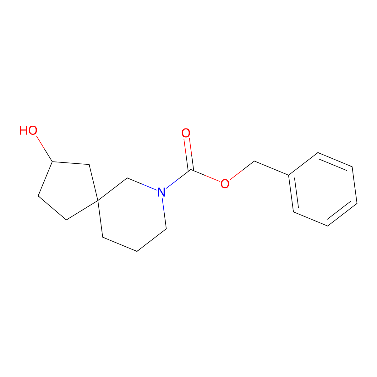 Benzyl 2-hydroxy-7-azaspiro[4.5]decane-7-carboxylate molecular structure, CAS 2764019-15-8