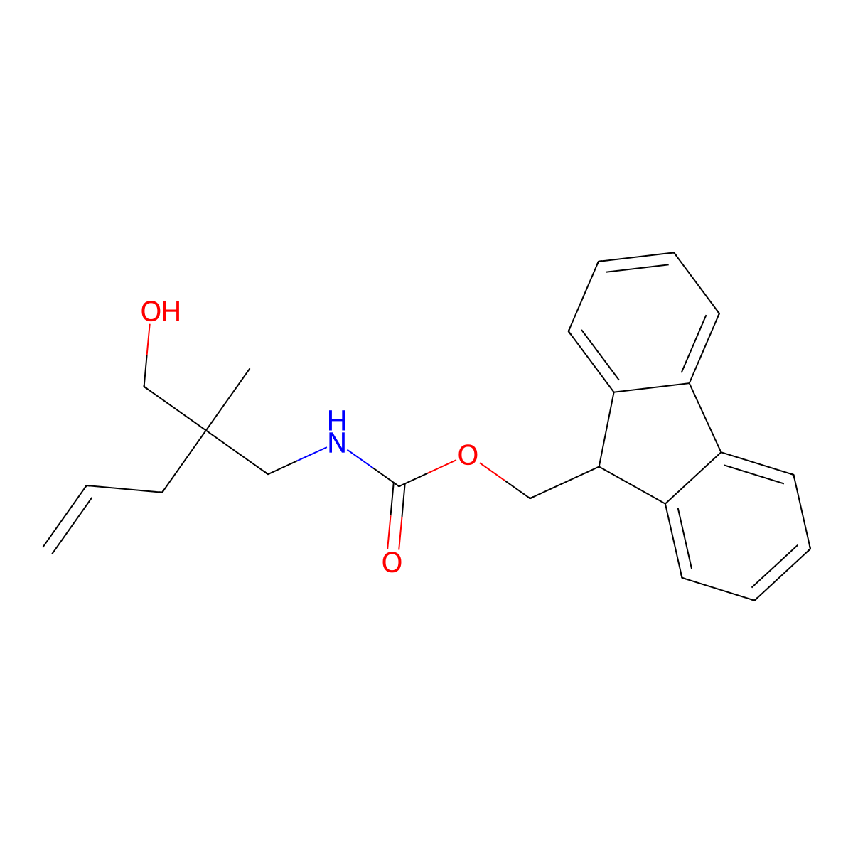 (9H-fluoren-9-yl)methyl N-[3-hydroxy-2-methyl-2-(prop-2-en-1-yl)propyl]carbamate molecular structure, CAS 2764019-49-8
