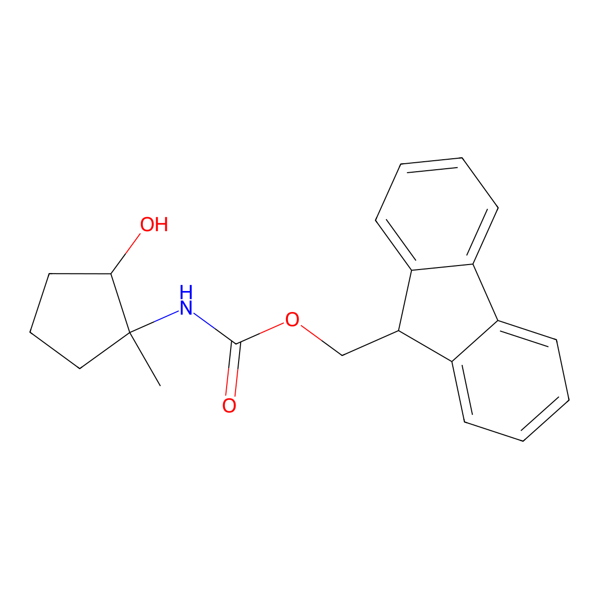 (9H-fluoren-9-yl)methyl N-(2-hydroxy-1-methylcyclopentyl)carbamate molecular structure, CAS 2764019-60-3
