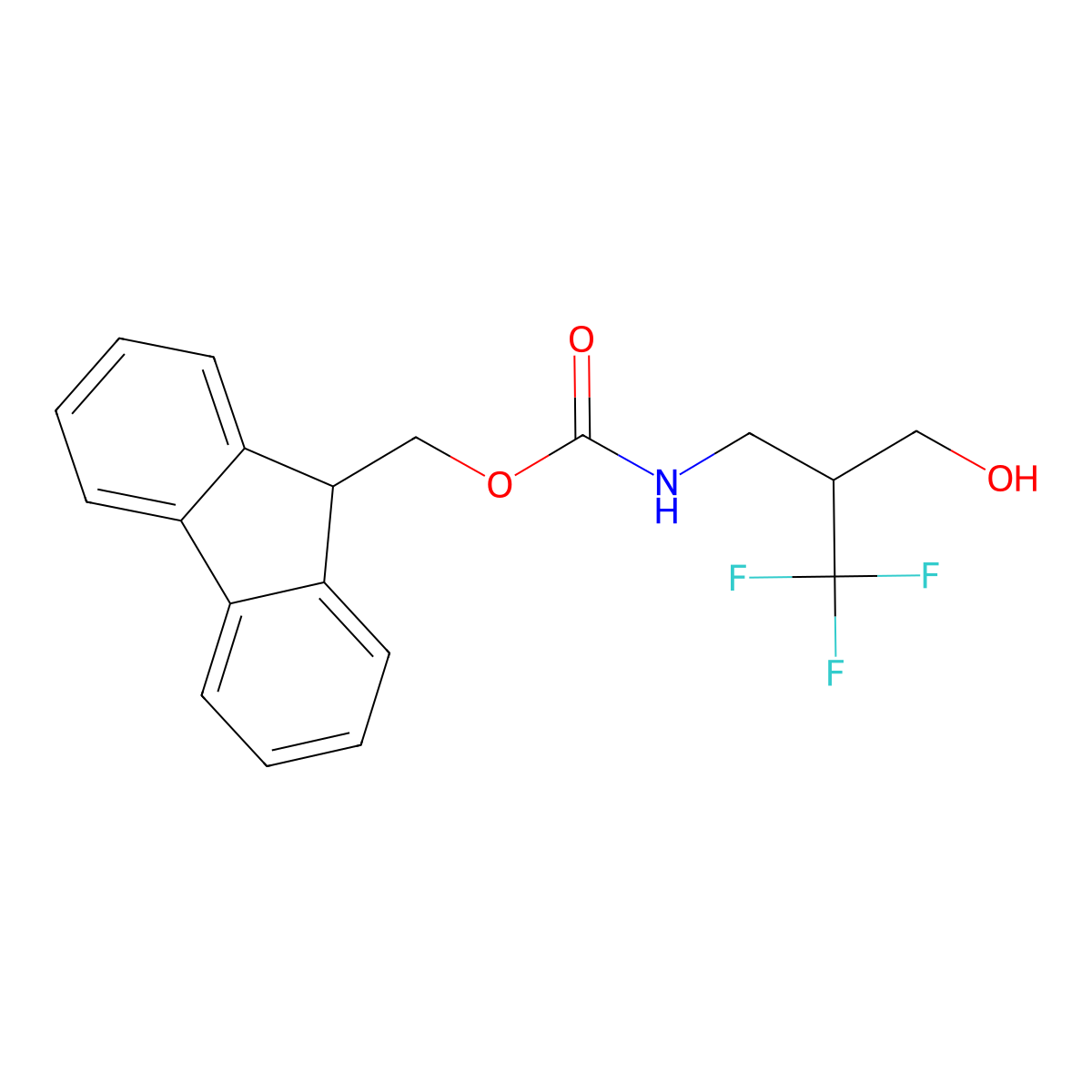 (9H-fluoren-9-yl)methyl N-[3-hydroxy-2-(trifluoromethyl)propyl]carbamate molecular structure, CAS 2764019-63-6