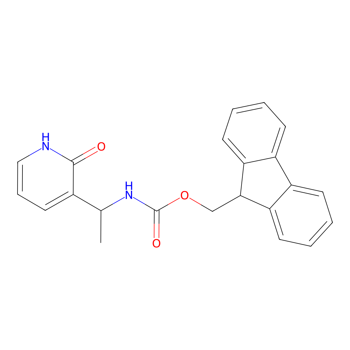(9H-fluoren-9-yl)methyl N-[1-(2-hydroxypyridin-3-yl)ethyl]carbamate molecular structure, CAS 2764019-66-9