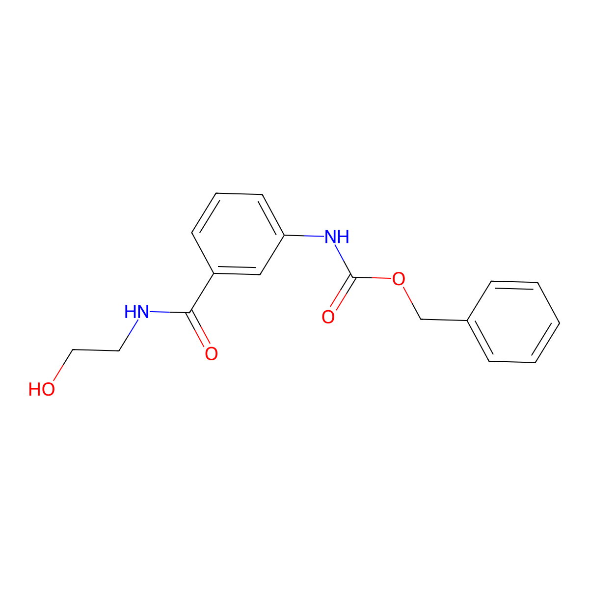 benzyl N-{3-[(2-hydroxyethyl)carbamoyl]phenyl}carbamate molecular structure, CAS 2764019-67-0