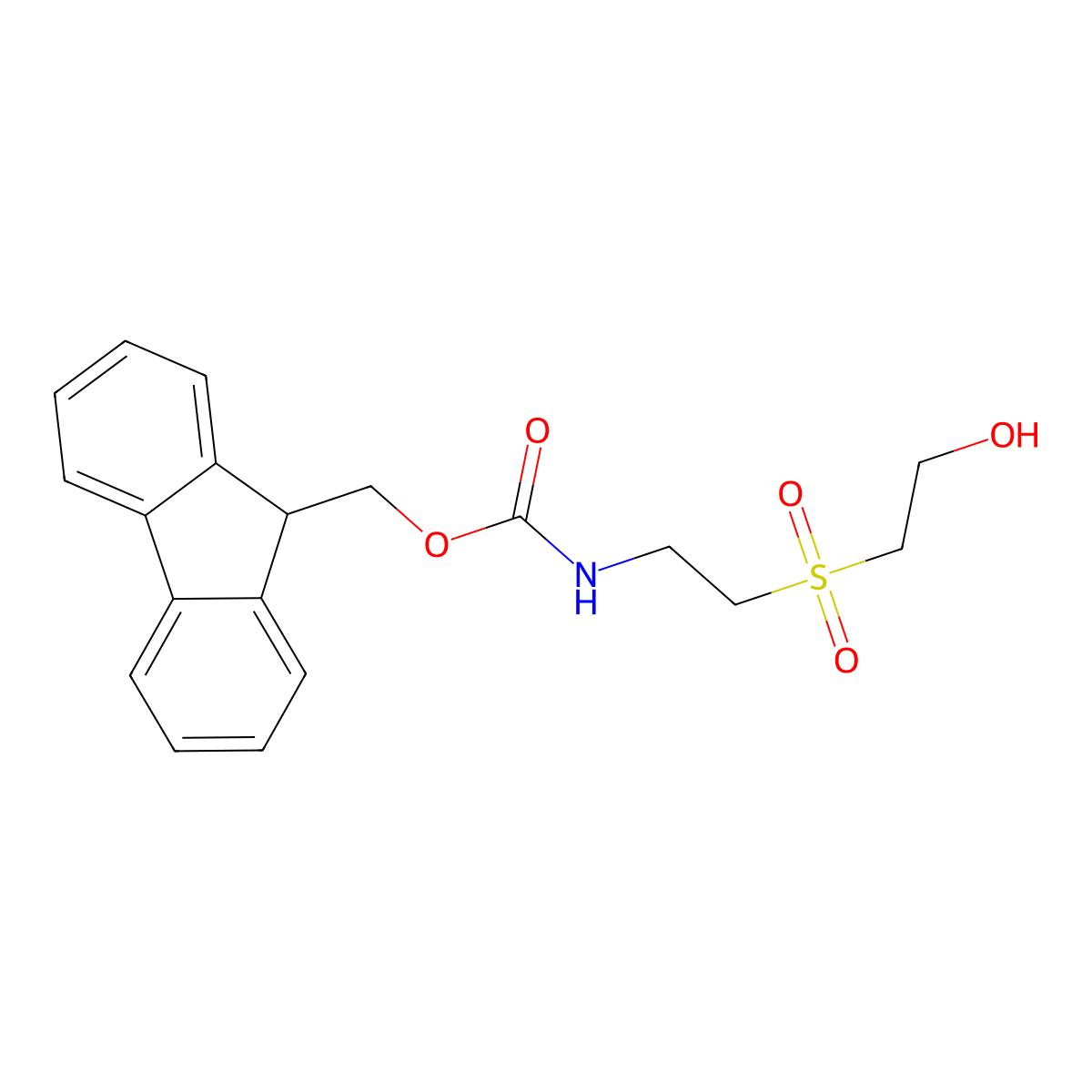 (9H-fluoren-9-yl)methyl N-[2-(2-hydroxyethanesulfonyl)ethyl]carbamate molecular structure, CAS 2764019-90-9