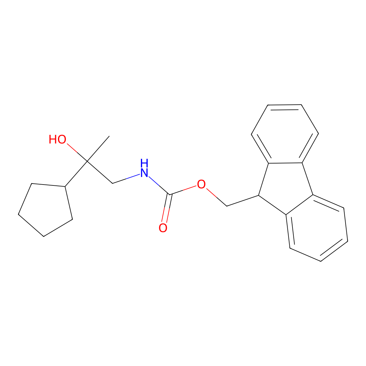(9H-fluoren-9-yl)methyl N-(2-cyclopentyl-2-hydroxypropyl)carbamate molecular structure, CAS 2764019-92-1