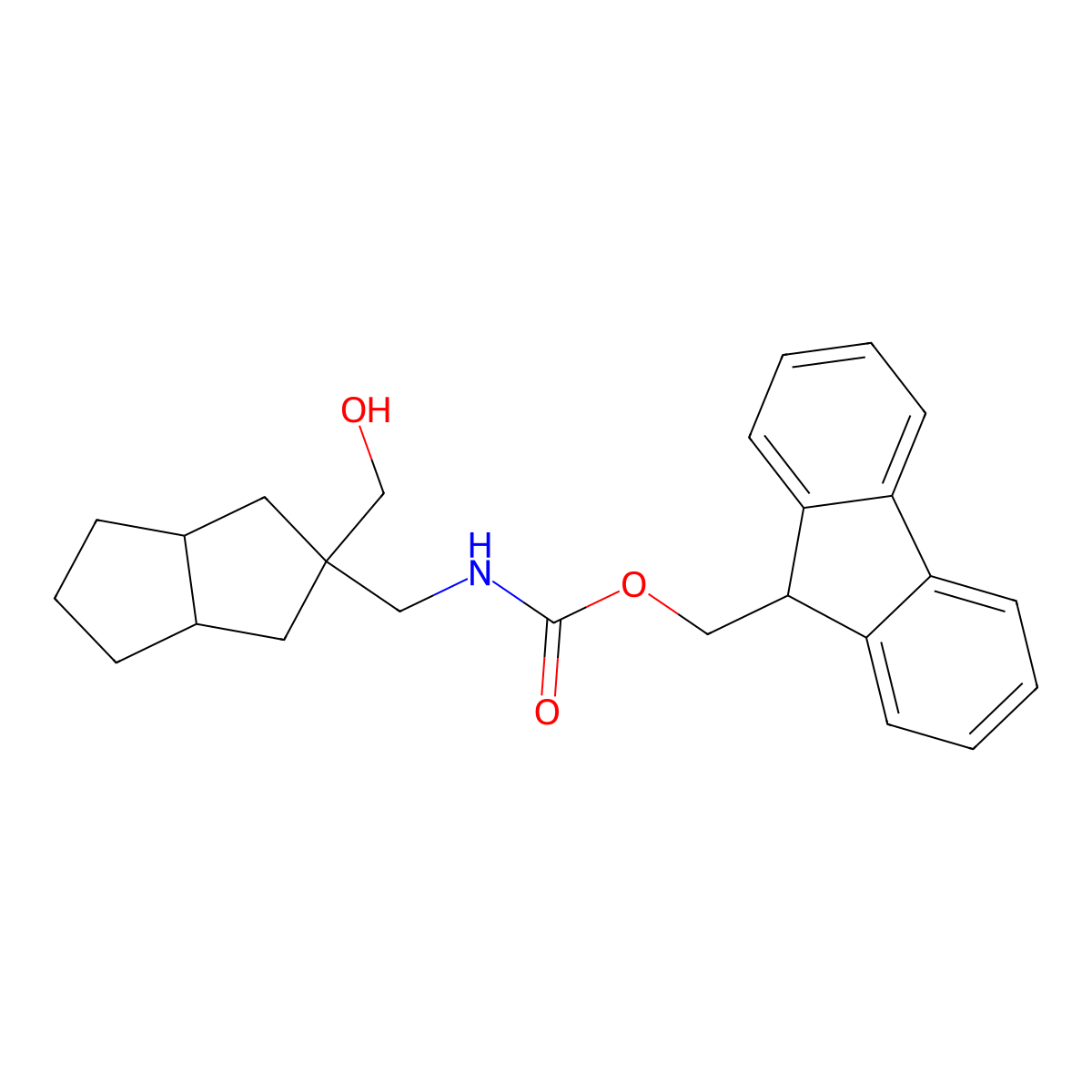(9H-fluoren-9-yl)methyl N-{[2-(hydroxymethyl)-octahydropentalen-2-yl]methyl}carbamate molecular structure, CAS 2764020-00-8