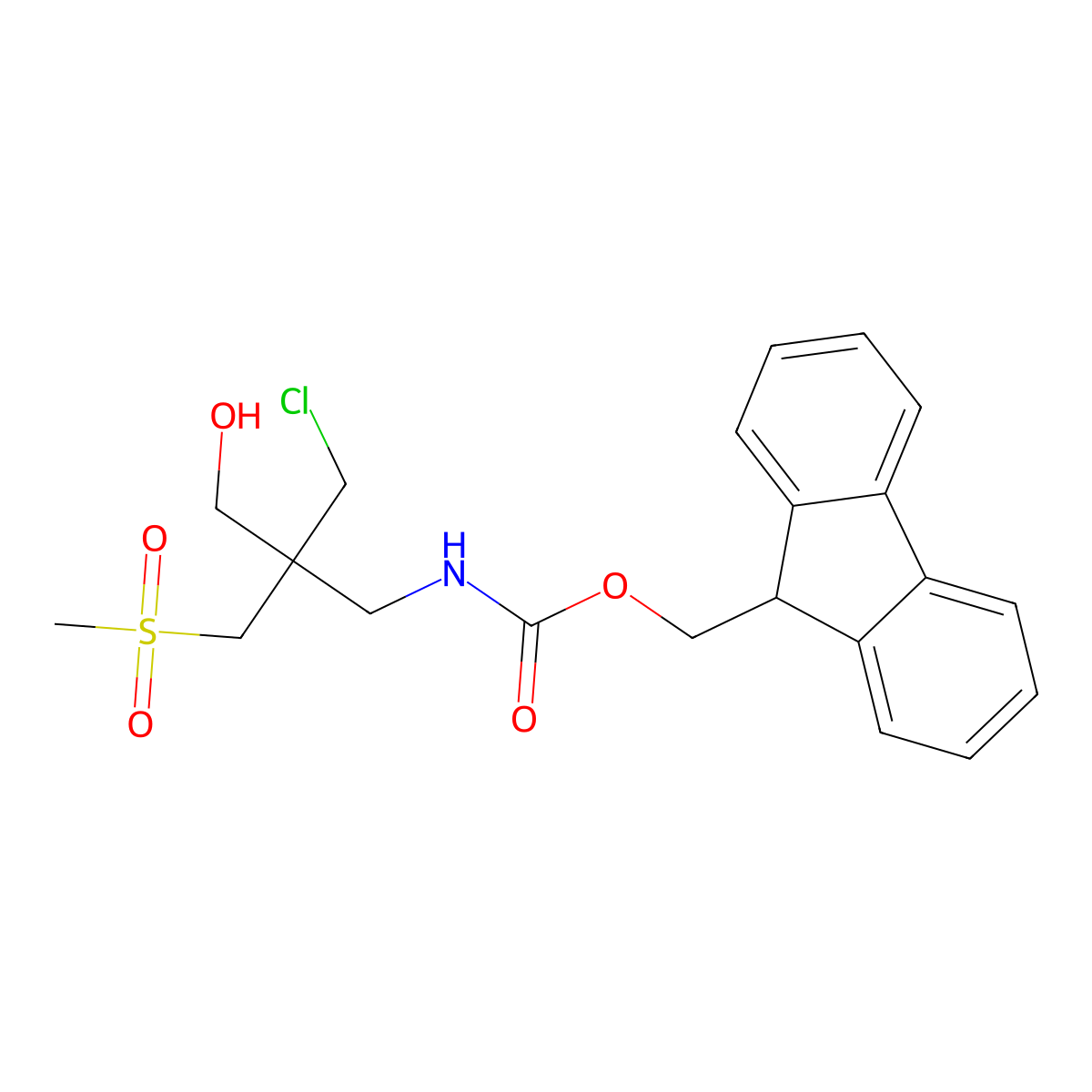 (9H-fluoren-9-yl)methyl N-[2-(chloromethyl)-3-hydroxy-2-(methanesulfonylmethyl)propyl]carbamate molecular structure, CAS 2764020-02-0