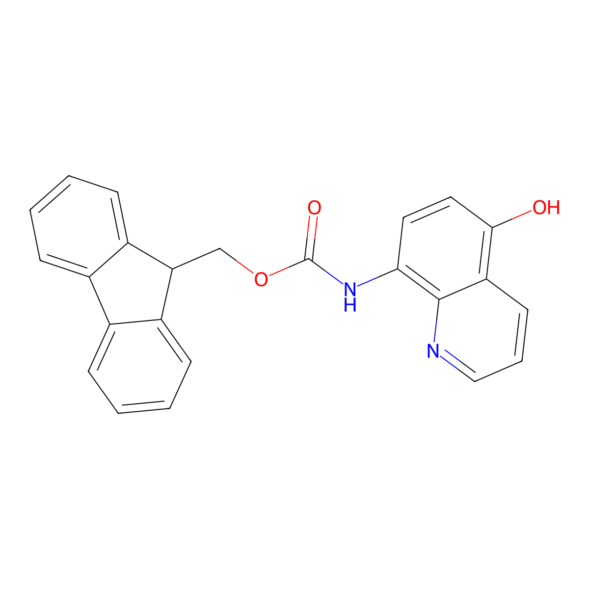 (9H-fluoren-9-yl)methyl N-(5-hydroxyquinolin-8-yl)carbamate molecular structure, CAS 2764020-07-5