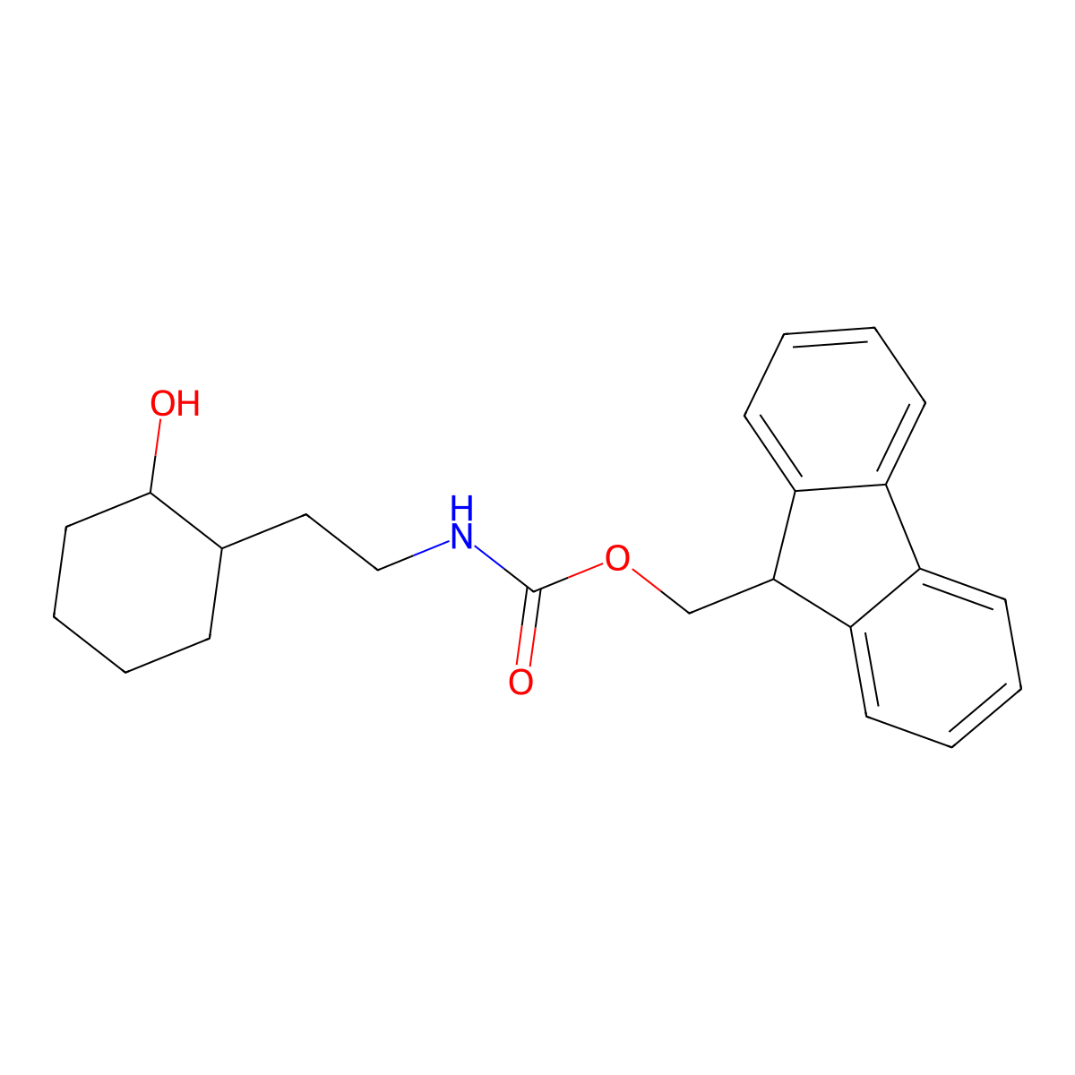 rac-(9H-fluoren-9-yl)methyl N-{2-[(1R,2R)-2-hydroxycyclohexyl]ethyl}carbamate molecular structure, CAS 2764020-10-0