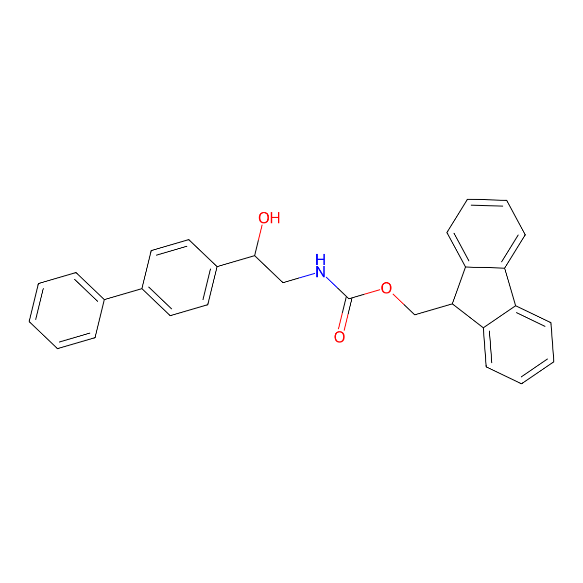 (9H-fluoren-9-yl)methyl N-(2-{[1,1'-biphenyl]-4-yl}-2-hydroxyethyl)carbamate molecular structure, CAS 2764020-15-5