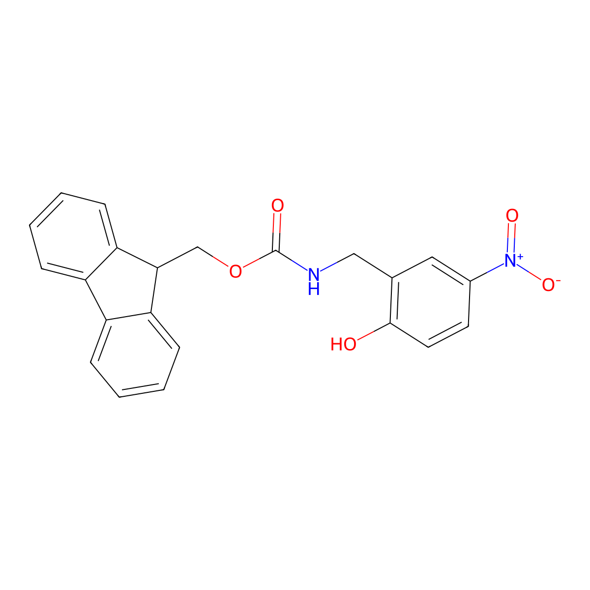 (9H-fluoren-9-yl)methyl N-[(2-hydroxy-5-nitrophenyl)methyl]carbamate molecular structure, CAS 2764020-26-8