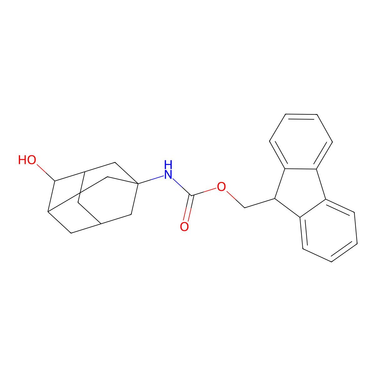 (9H-fluoren-9-yl)methyl N-(4-hydroxyadamantan-1-yl)carbamate molecular structure, CAS 2764020-28-0