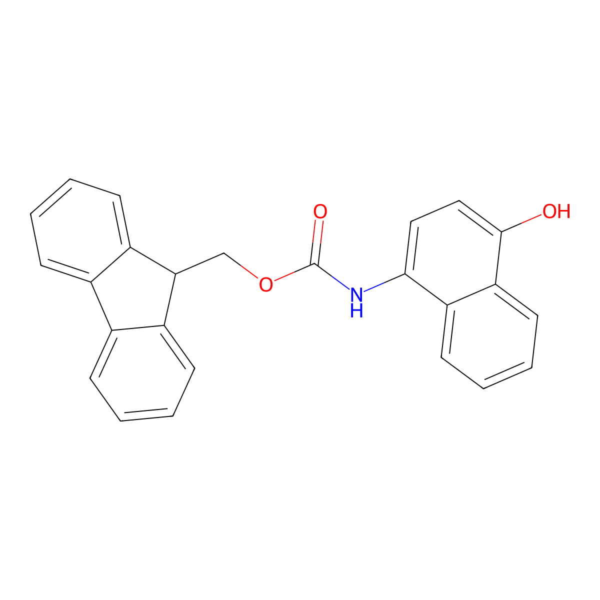 (9H-fluoren-9-yl)methyl N-(4-hydroxynaphthalen-1-yl)carbamate molecular structure, CAS 2764020-29-1