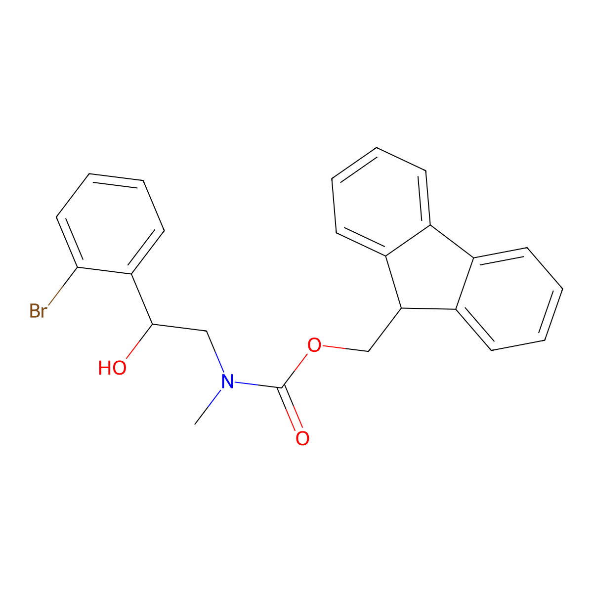 (9H-fluoren-9-yl)methyl N-[2-(2-bromophenyl)-2-hydroxyethyl]-N-methylcarbamate molecular structure, CAS 2764020-32-6