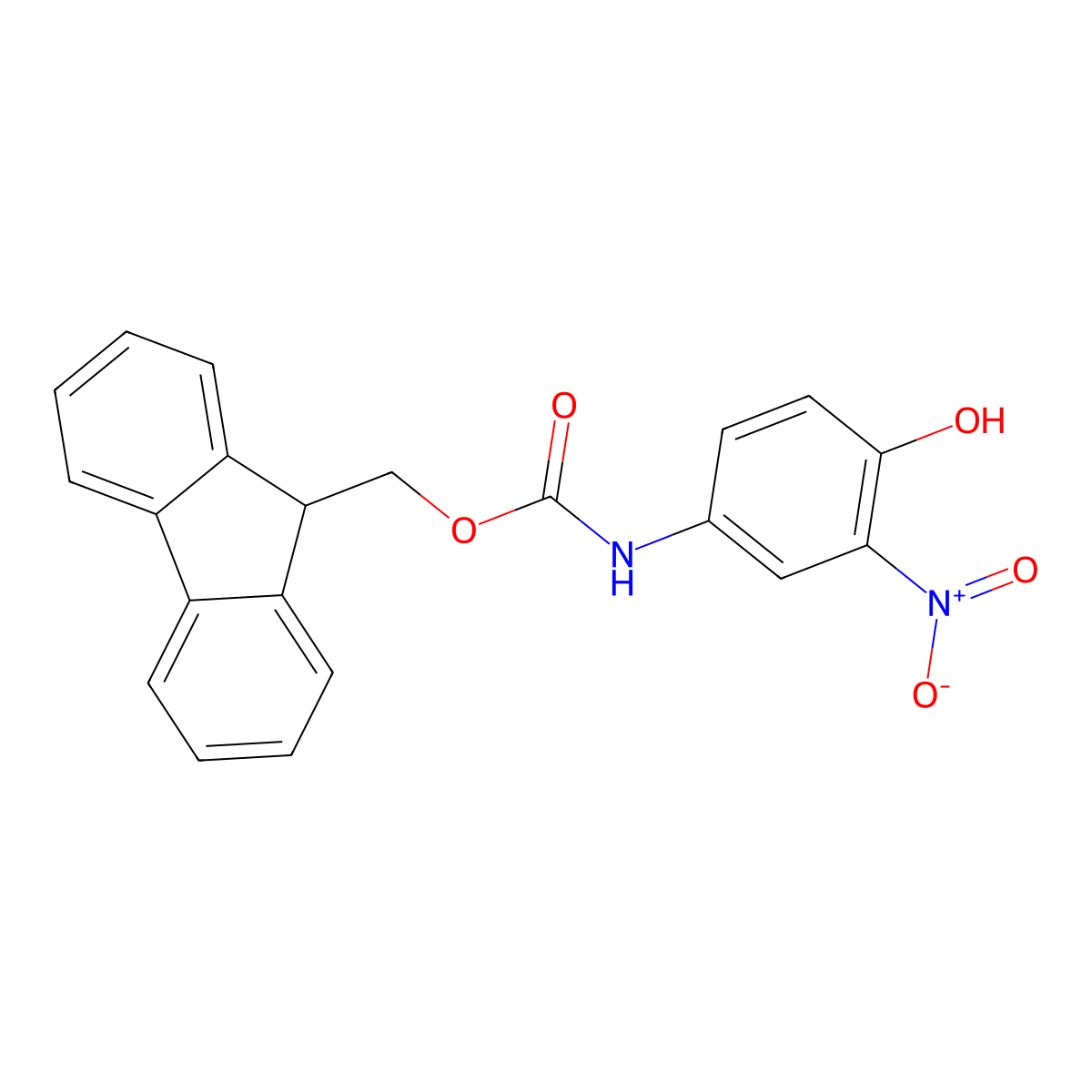 (9H-fluoren-9-yl)methyl N-(4-hydroxy-3-nitrophenyl)carbamate molecular structure, CAS 2764020-55-3