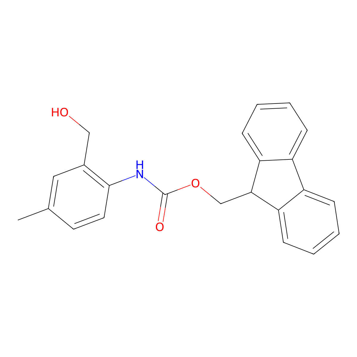 (9H-fluoren-9-yl)methyl N-[2-(hydroxymethyl)-4-methylphenyl]carbamate molecular structure, CAS 2764020-57-5
