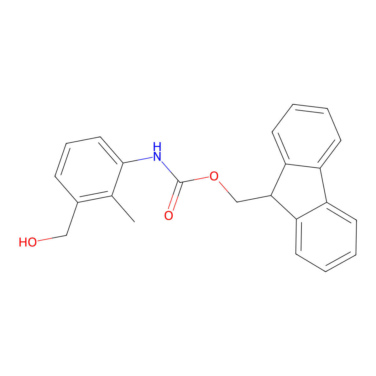 (9H-fluoren-9-yl)methyl N-[3-(hydroxymethyl)-2-methylphenyl]carbamate molecular structure, CAS 2764020-60-0