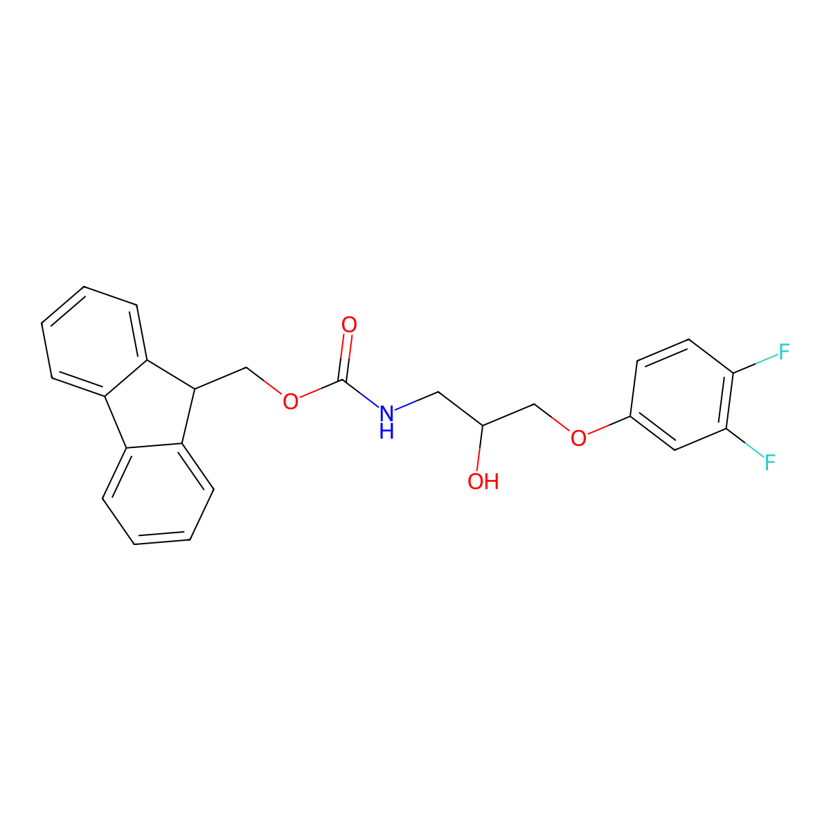 (9H-fluoren-9-yl)methyl N-[3-(3,4-difluorophenoxy)-2-hydroxypropyl]carbamate molecular structure, CAS 2764020-61-1