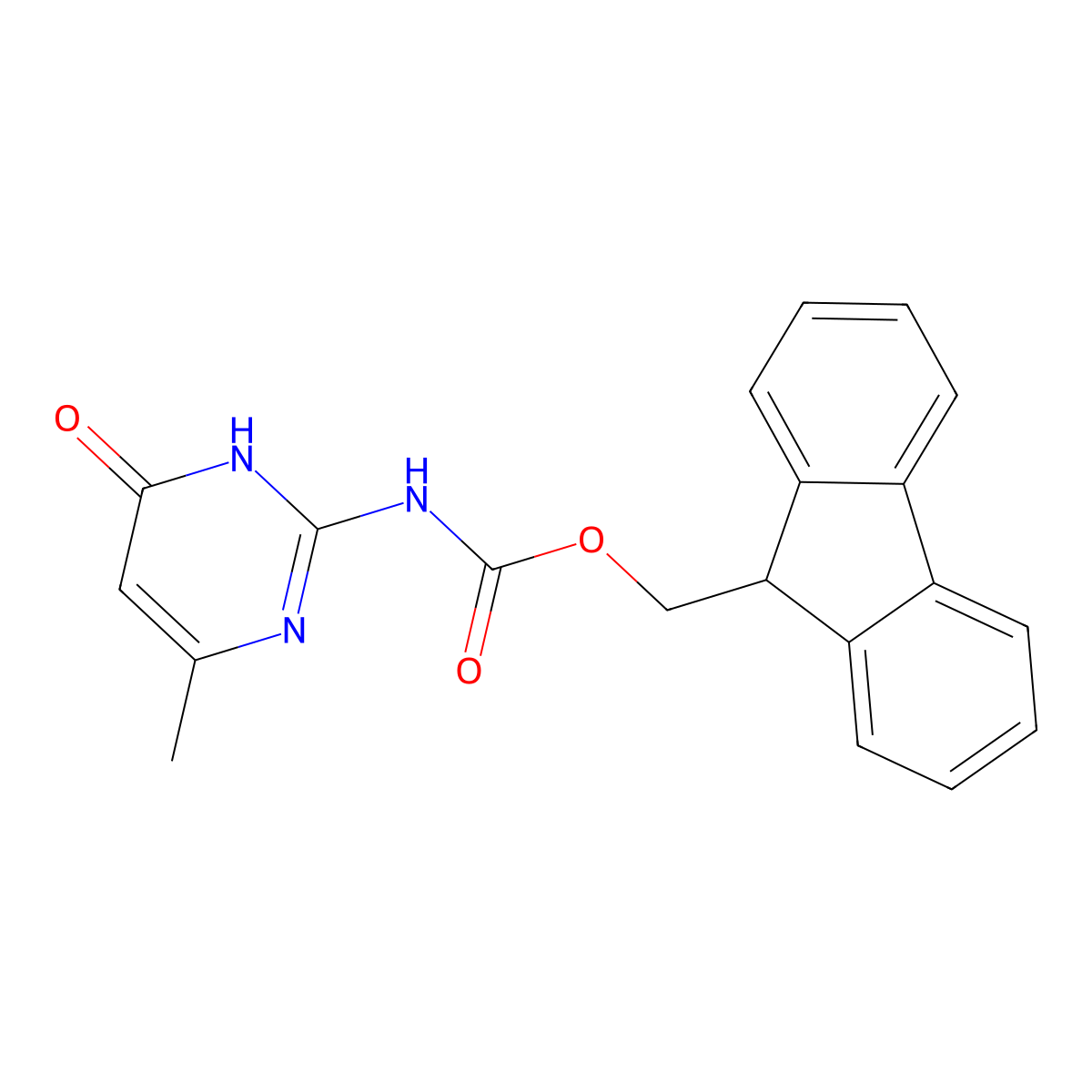 (9H-fluoren-9-yl)methyl N-(4-hydroxy-6-methylpyrimidin-2-yl)carbamate molecular structure, CAS 2764020-63-3