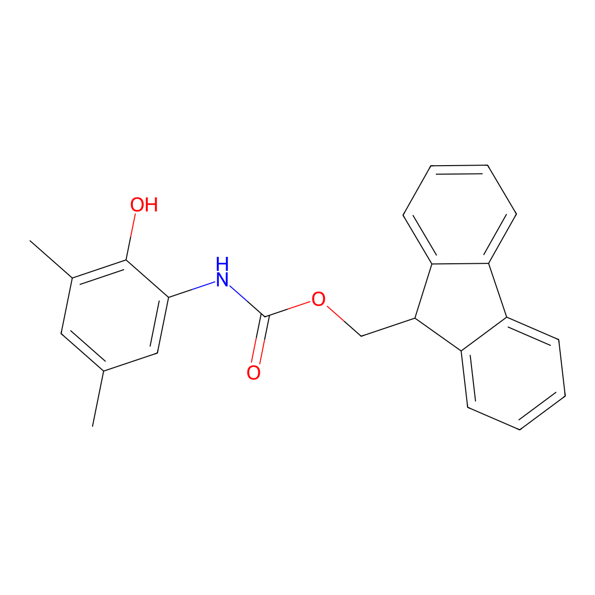 (9H-fluoren-9-yl)methyl N-(2-hydroxy-3,5-dimethylphenyl)carbamate molecular structure, CAS 2764020-65-5