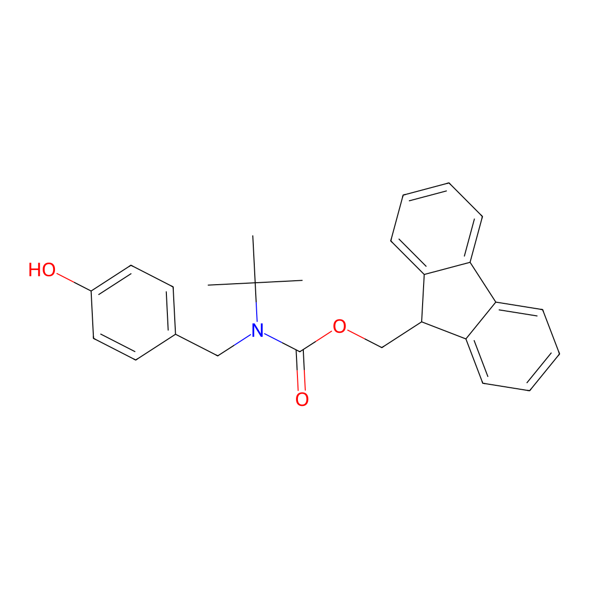 (9H-fluoren-9-yl)methyl N-tert-butyl-N-[(4-hydroxyphenyl)methyl]carbamate molecular structure, CAS 2764020-69-9