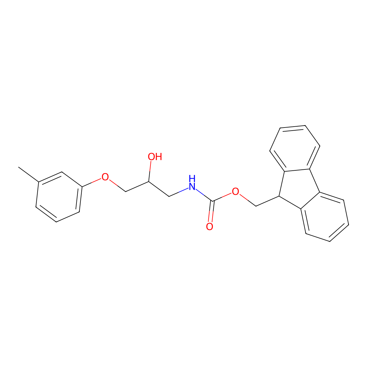 (9H-fluoren-9-yl)methyl N-[2-hydroxy-3-(3-methylphenoxy)propyl]carbamate molecular structure, CAS 2764020-71-3