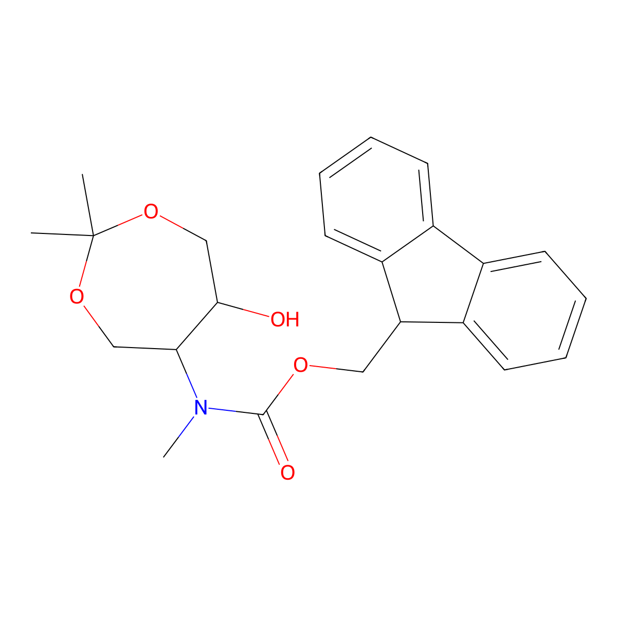 rac-(9H-fluoren-9-yl)methyl N-[(5R,6S)-6-hydroxy-2,2-dimethyl-1,3-dioxepan-5-yl]-N-methylcarbamate molecular structure, CAS 2764020-79-1
