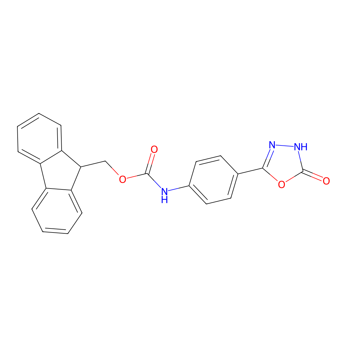 (9H-fluoren-9-yl)methyl N-[4-(5-hydroxy-1,3,4-oxadiazol-2-yl)phenyl]carbamate molecular structure, CAS 2764020-91-7