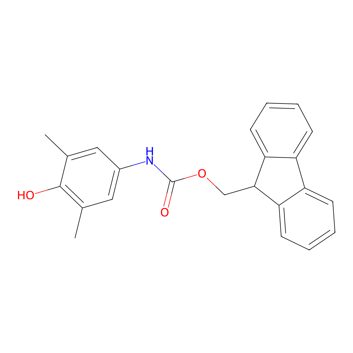 (9H-fluoren-9-yl)methyl N-(4-hydroxy-3,5-dimethylphenyl)carbamate molecular structure, CAS 2764021-03-4