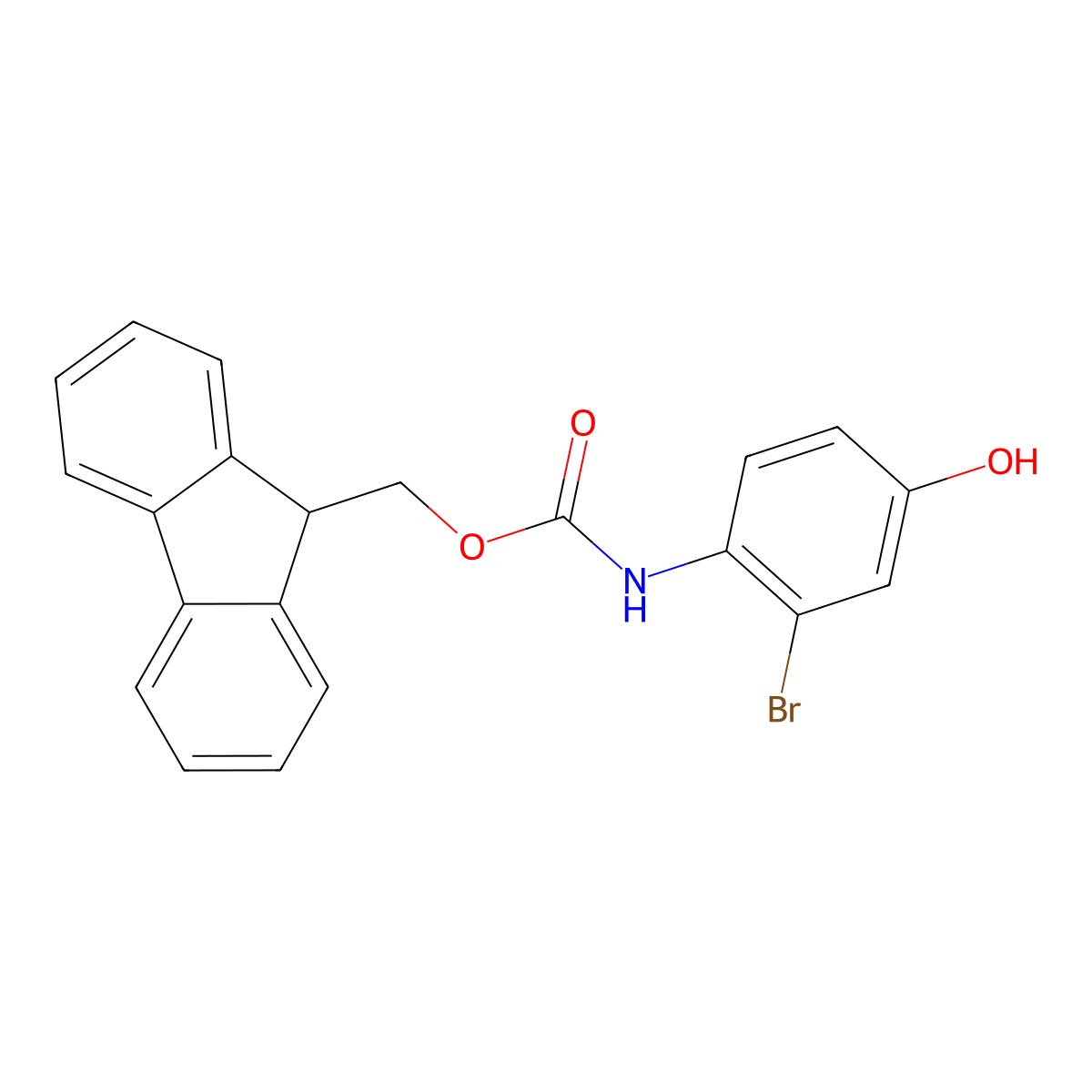 (9H-fluoren-9-yl)methyl N-(2-bromo-4-hydroxyphenyl)carbamate molecular structure, CAS 2764021-10-3