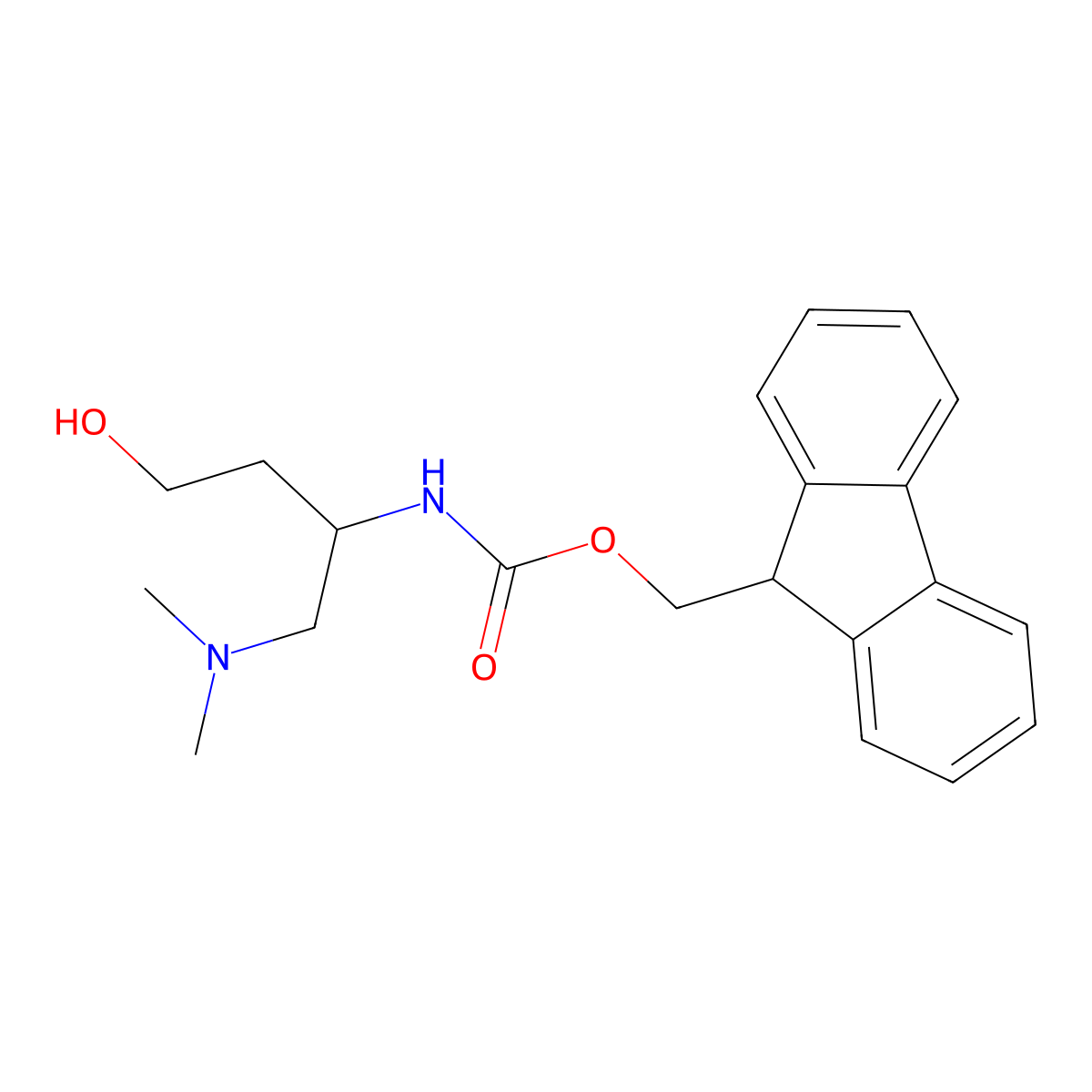 (9H-fluoren-9-yl)methyl N-[1-(dimethylamino)-4-hydroxybutan-2-yl]carbamate molecular structure, CAS 2764021-12-5