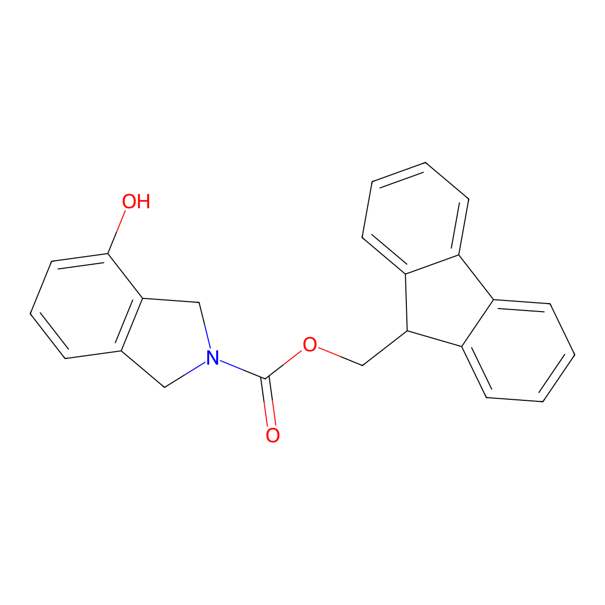 (9H-fluoren-9-yl)methyl 4-hydroxy-2,3-dihydro-1H-isoindole-2-carboxylate molecular structure, CAS 2764021-16-9