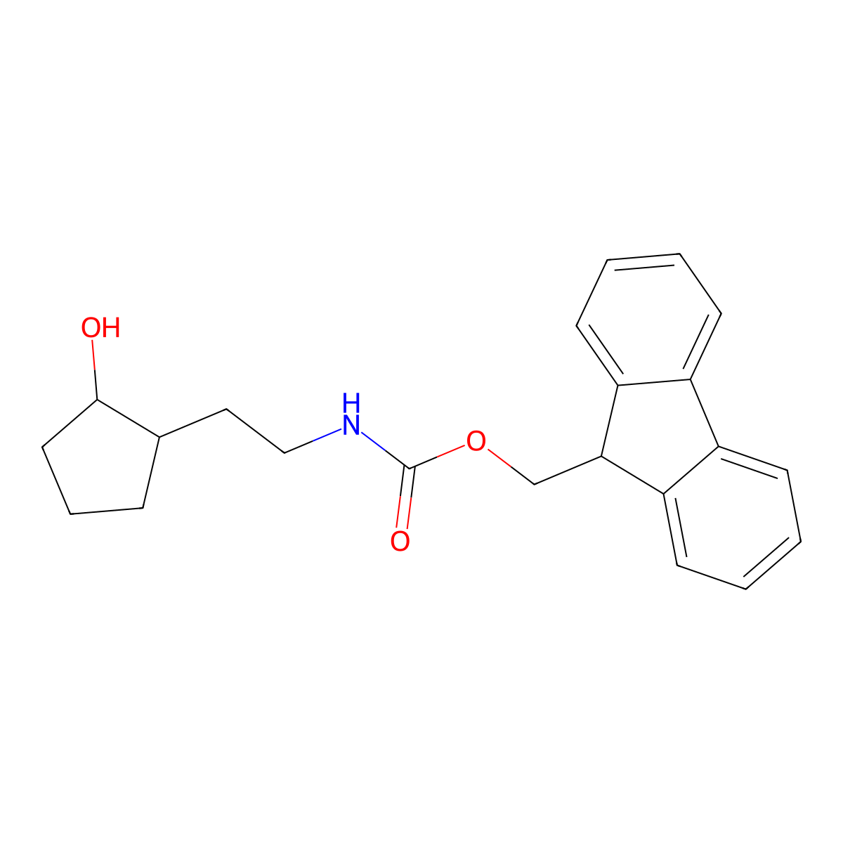 rac-(9H-fluoren-9-yl)methyl N-{2-[(1R,2S)-2-hydroxycyclopentyl]ethyl}carbamate molecular structure, CAS 2764021-22-7