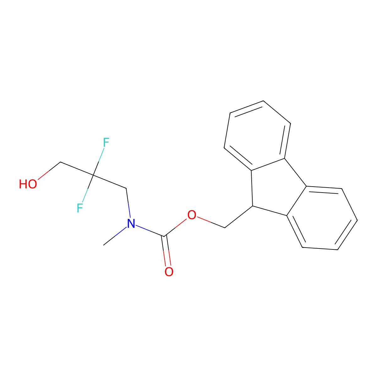 (9H-fluoren-9-yl)methyl N-(2,2-difluoro-3-hydroxypropyl)-N-methylcarbamate molecular structure, CAS 2764021-23-8